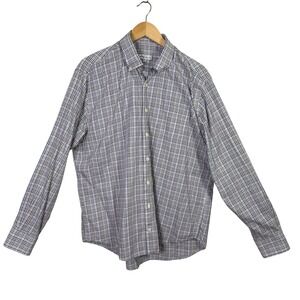 Peter Millar Mens XL Button Down Shirt Long Sleeve Gingham Plaid 100% Cotton